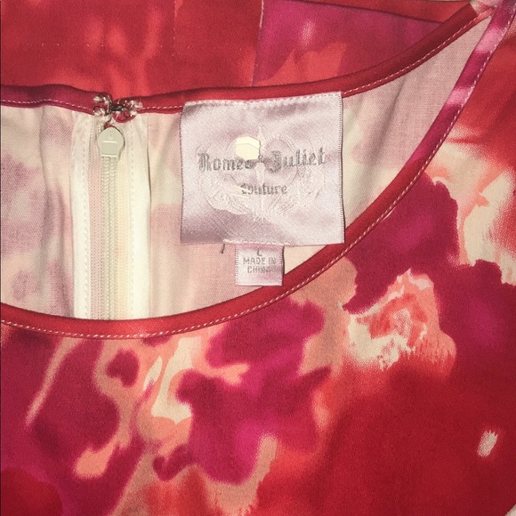 STUNNING R&J Couture Watercolor Peplum Dress L - Picture 8 of 8